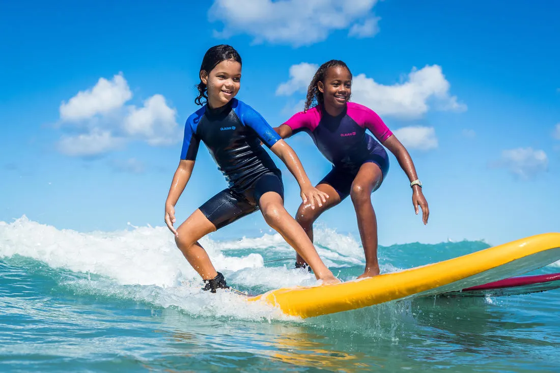 100 kid’s 1.5 mm neoprene blue Shorty Surfing wetsuit