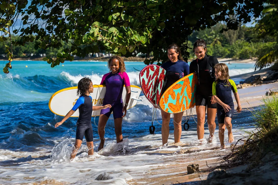 100 kid’s 1.5 mm neoprene blue Shorty Surfing wetsuit