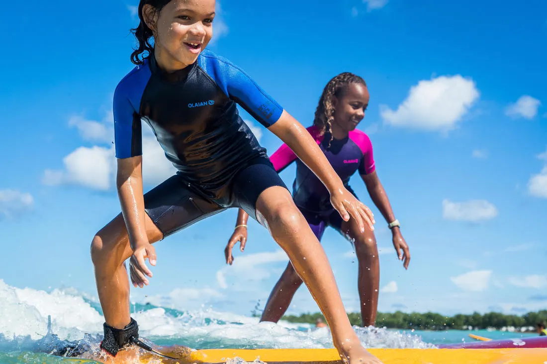 100 kid’s 1.5 mm neoprene blue Shorty Surfing wetsuit