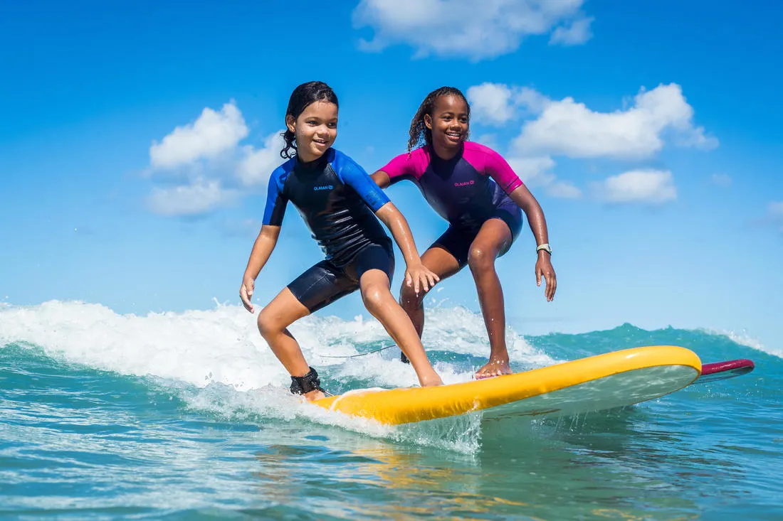 100 kid’s 1.5 mm neoprene blue Shorty Surfing wetsuit