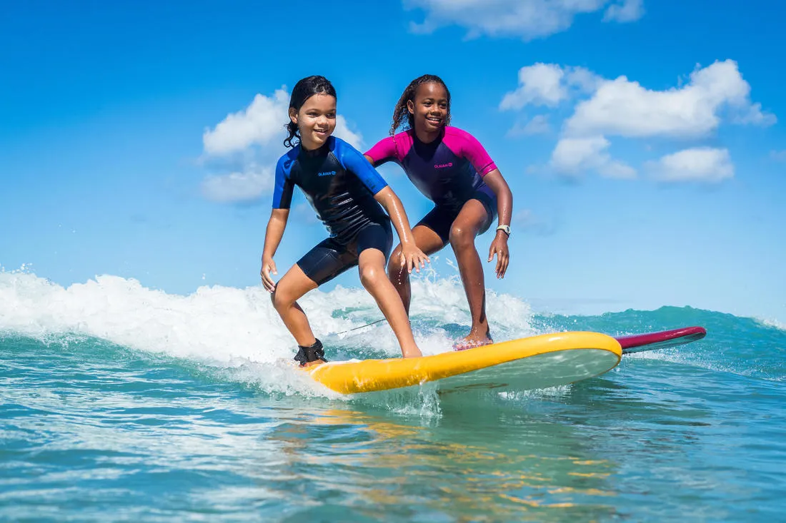100 kid’s 1.5 mm neoprene blue Shorty Surfing wetsuit