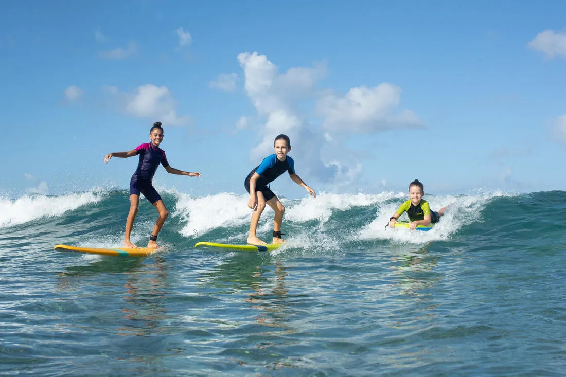 100 kid’s 1.5 mm neoprene blue Shorty Surfing wetsuit