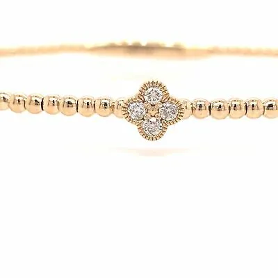 14K Diamond Flexible Bangle Yellow Gold