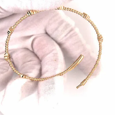 14K Diamond Flexible Bangle Yellow Gold