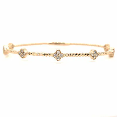 14K Diamond Flexible Bangle Yellow Gold