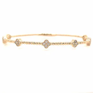 14K Diamond Flexible Bangle Yellow Gold