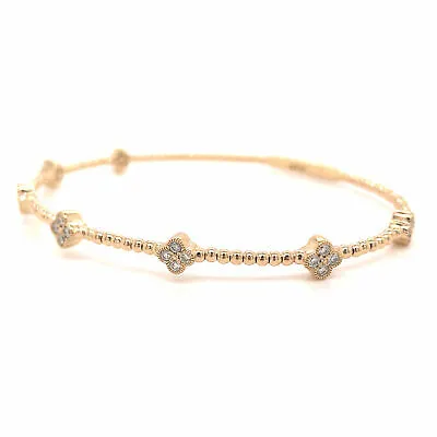 14K Diamond Flexible Bangle Yellow Gold