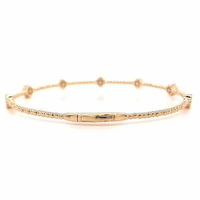 14K Diamond Flexible Bangle Yellow Gold