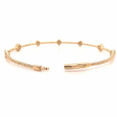 14K Diamond Flexible Bangle Yellow Gold