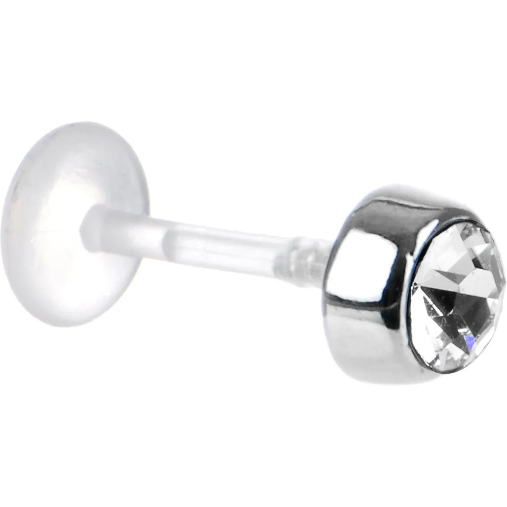 16 Gauge 5/16 Clear Solitaire Bioplast Tragus Labret Monroe