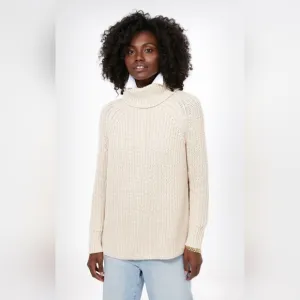 525 America Ivory Cream Shaker Sweater 50% Wool Cozy
