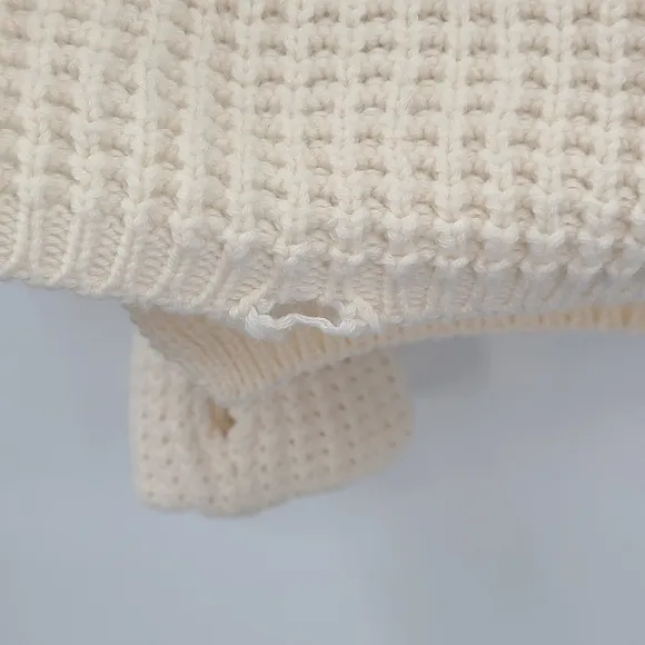 525 America Ivory Cream Shaker Sweater 50% Wool Cozy