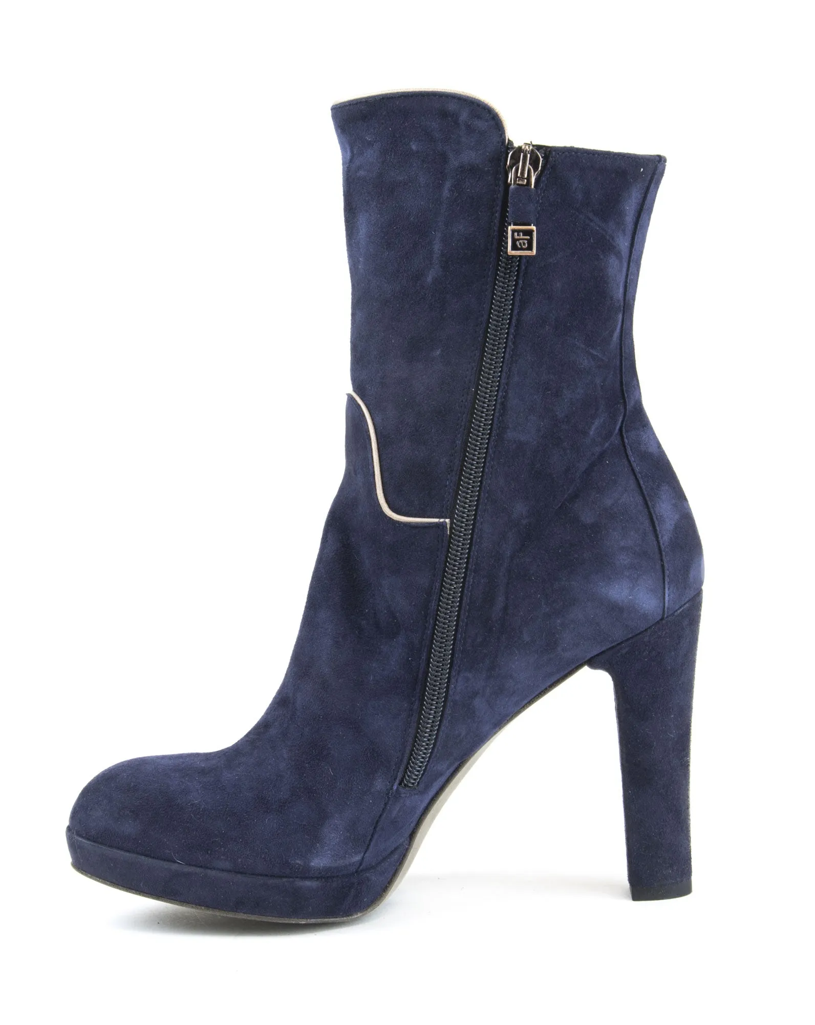 ALBERTO FERMANI Women's Blue Suede Fernandez Booties Floor Model NWOB Size 8