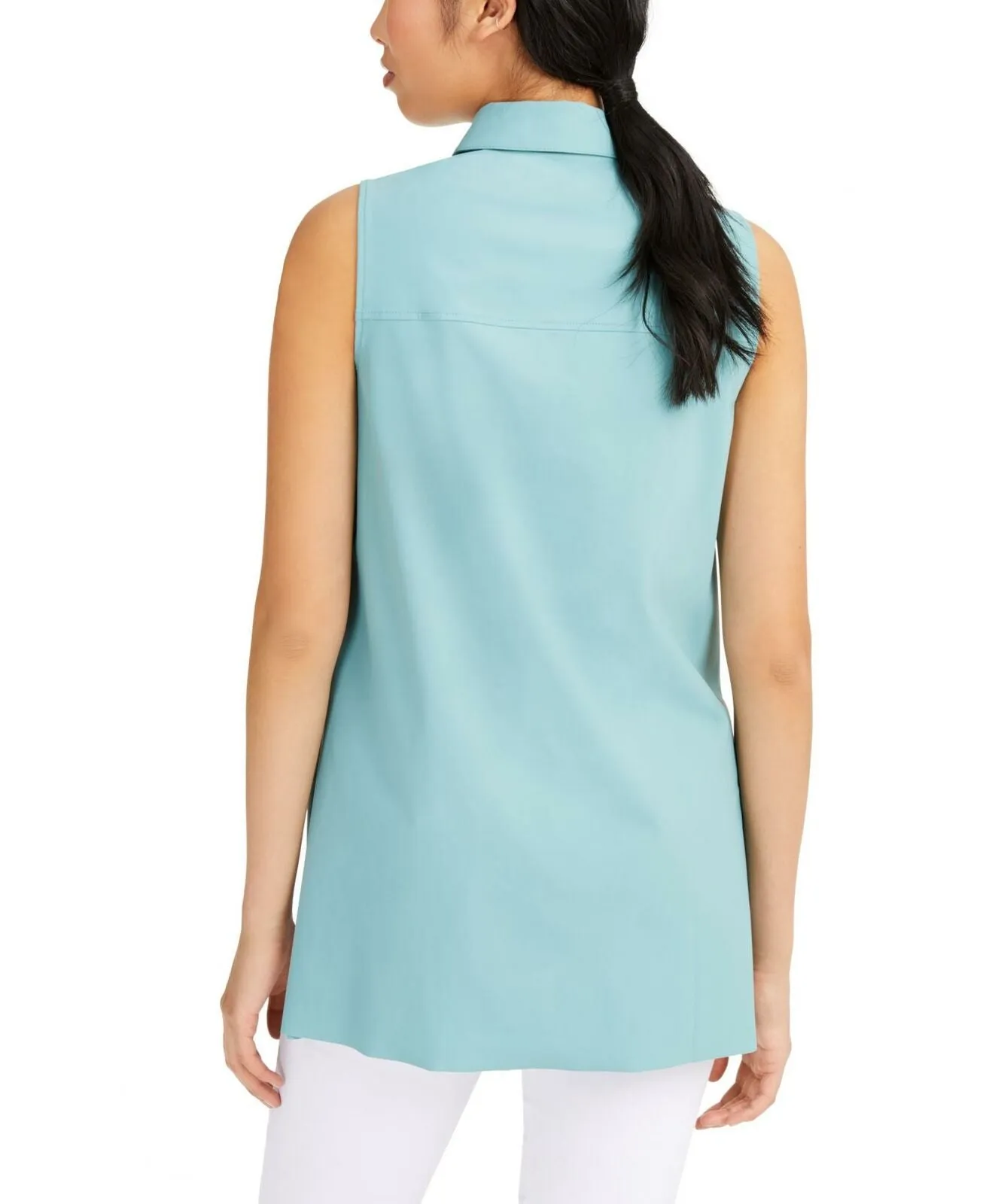 Alfani Women's Sleeveless Knit Button Front Tunic Blouse