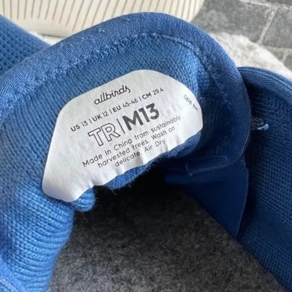 Allbirds Men's Blue Tree Runners Sneakers Size 13