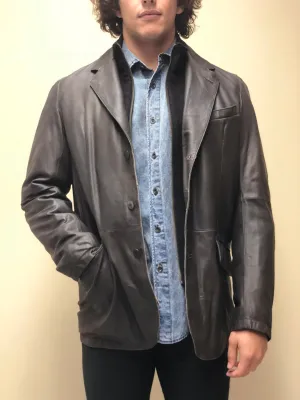 Antique Lamb Suede Blazer with Removable Dickey