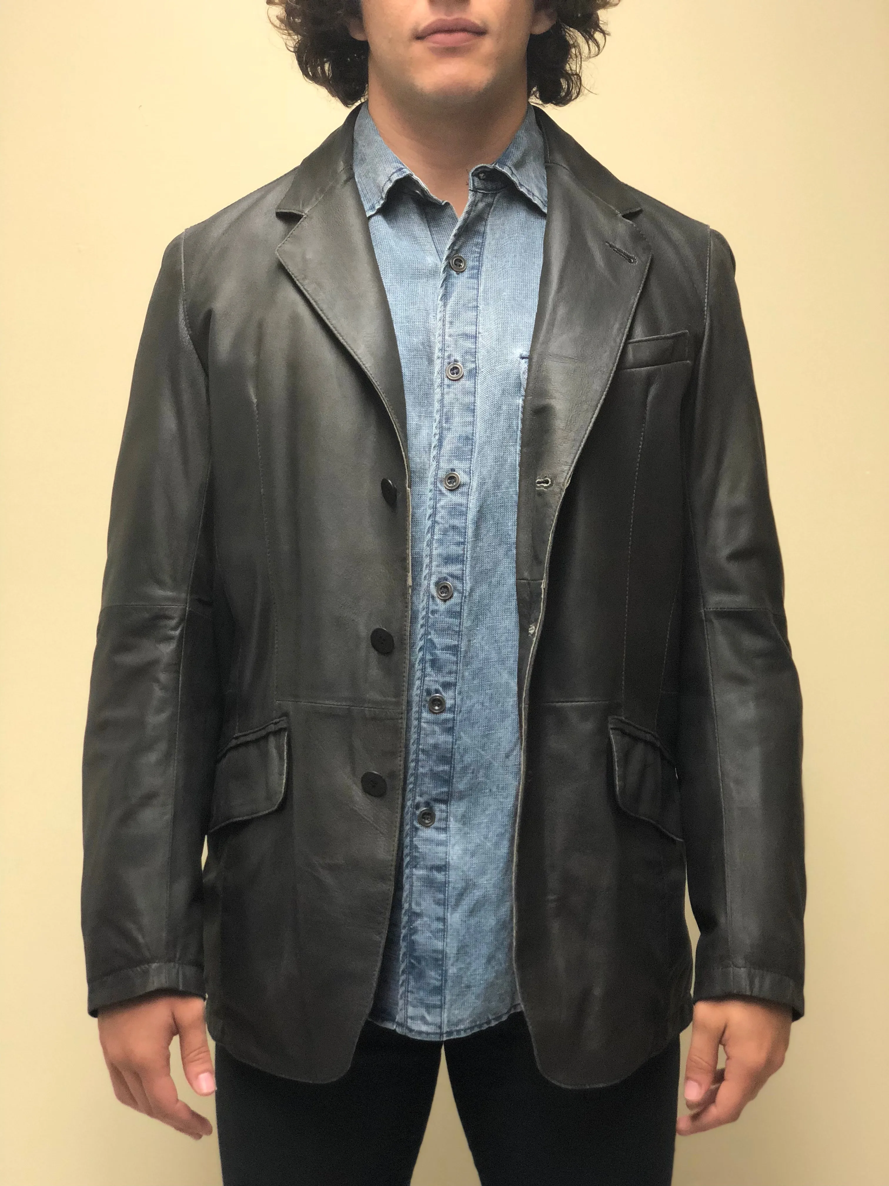Antique Lamb Suede Blazer with Removable Dickey