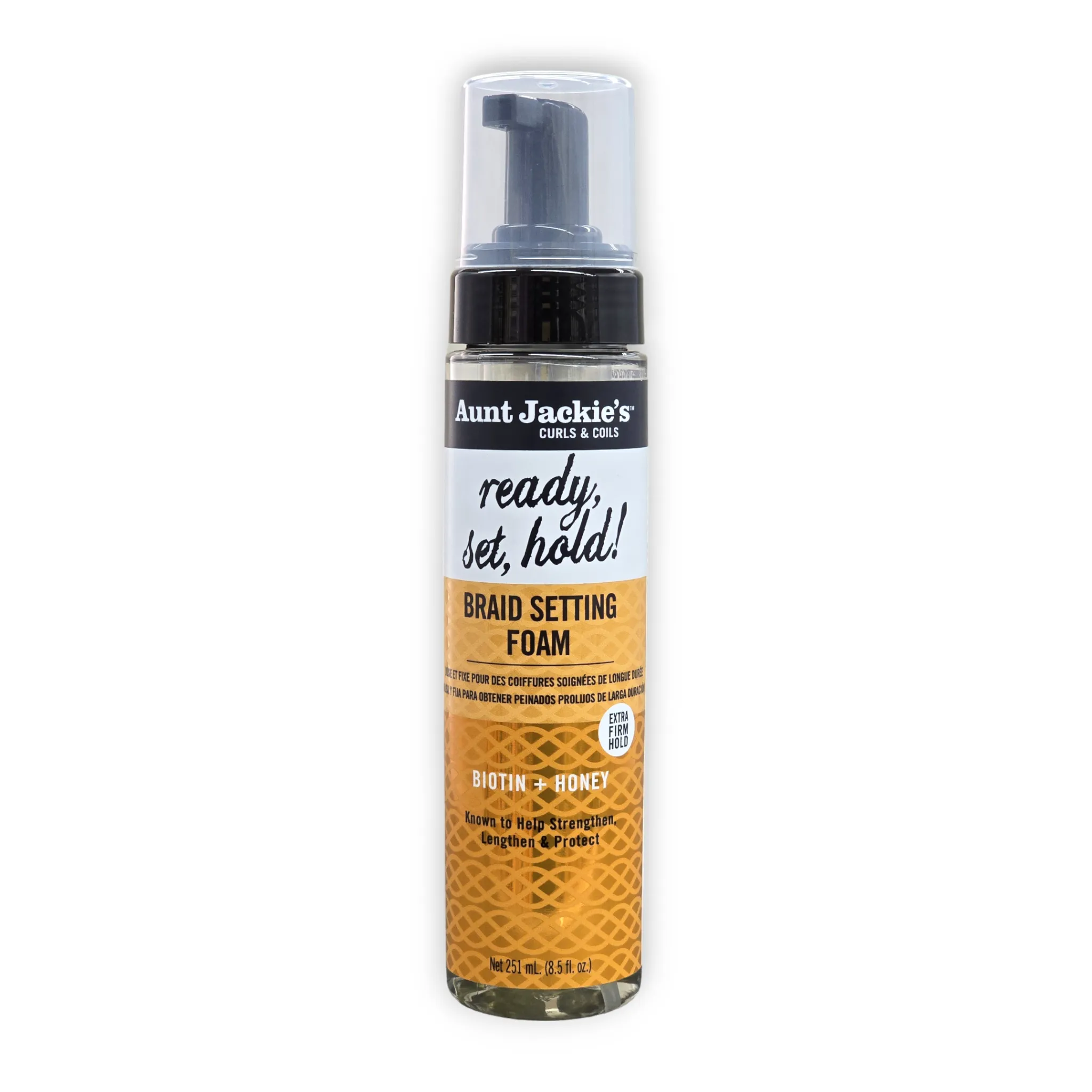 Aunt Jackie's Ready, Set, Hold! Braid Setting Foam (Biotin   Honey)