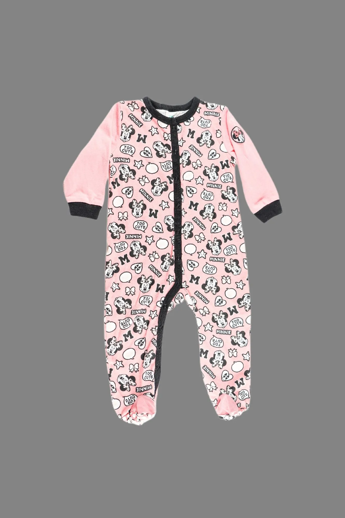 BABY GIRL SIZE 18/24 MONTHS - DISNEY Baby, Mini Mouse Graphic One-piece / Sleeper EUC B4