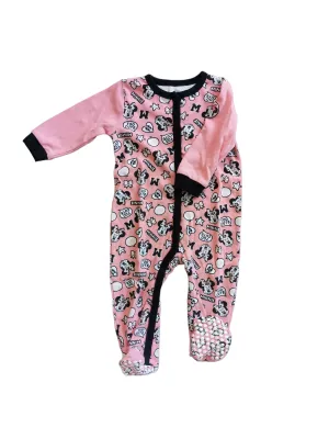 BABY GIRL SIZE 18/24 MONTHS - DISNEY Baby, Mini Mouse Graphic One-piece / Sleeper EUC B4