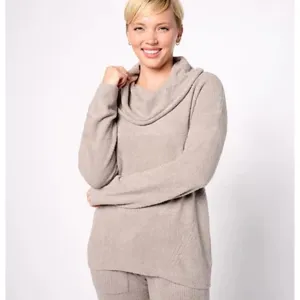 Barefoot Dreams‎ CozyChic Lite Cowlneck Pullover Size Large in Pewter