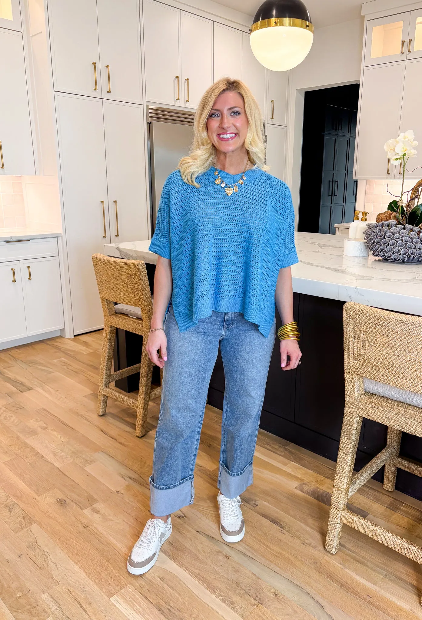Better Now Knit Sweater in Pacific Blue