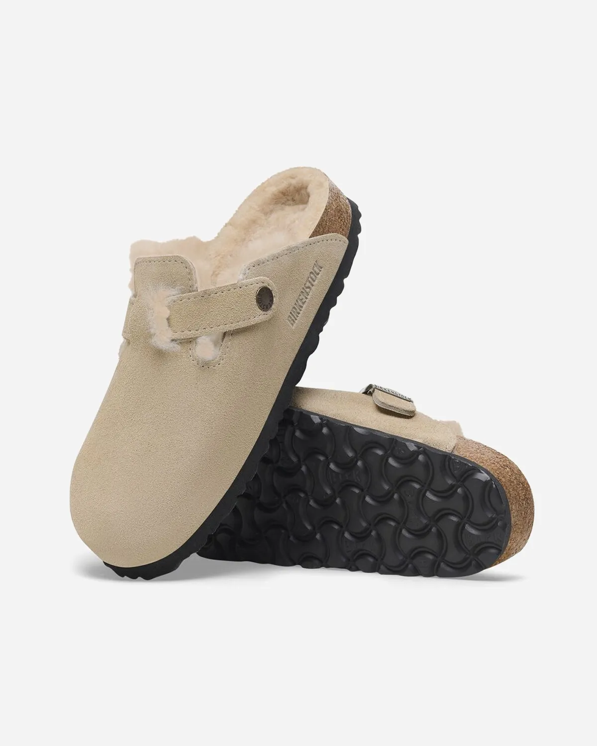 Boston Shearling Suede Leather/Fur Narrow - Taupe