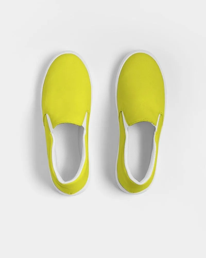 Bright Green Yellow Slip-On Canvas Sneakers | Men's | Bright Pure Green Yellow | C12M0Y100K0