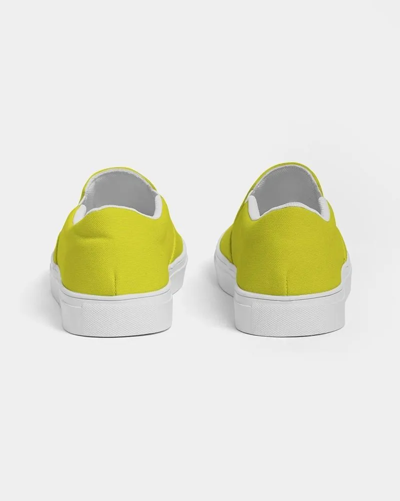Bright Green Yellow Slip-On Canvas Sneakers | Men's | Bright Pure Green Yellow | C12M0Y100K0