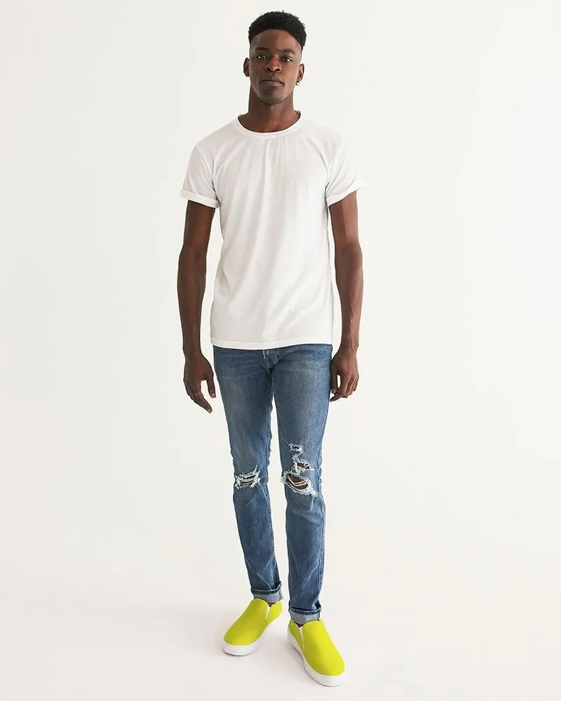 Bright Green Yellow Slip-On Canvas Sneakers | Men's | Bright Pure Green Yellow | C12M0Y100K0