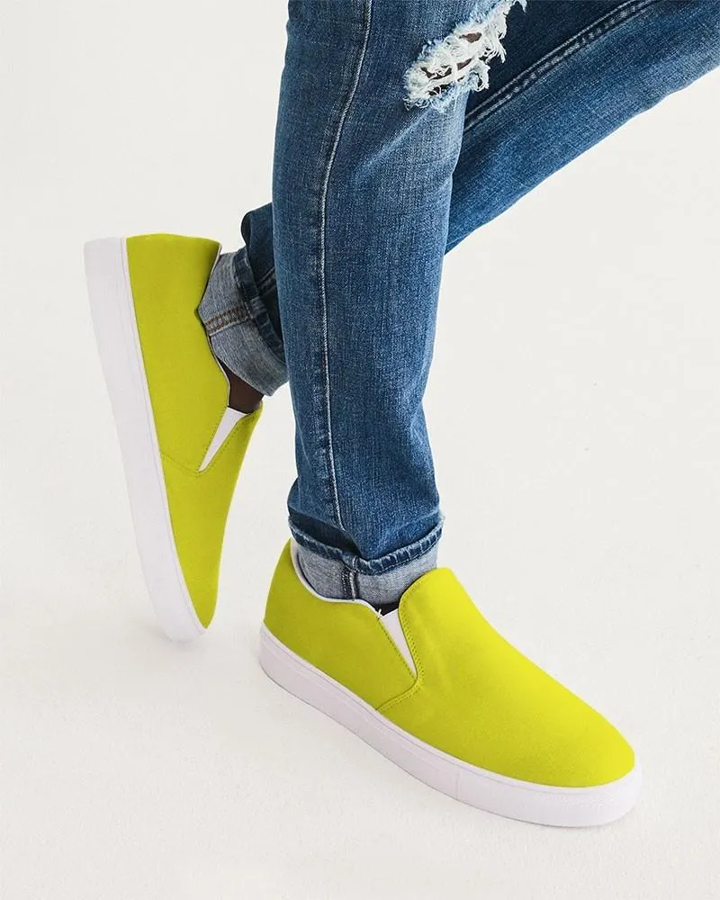 Bright Green Yellow Slip-On Canvas Sneakers | Men's | Bright Pure Green Yellow | C12M0Y100K0