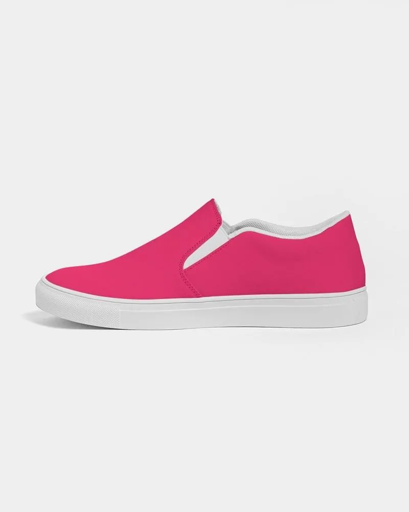 Bright Pink Slip-On Canvas Sneakers | Women's | Bright Pure Pink | C0M100Y50K0