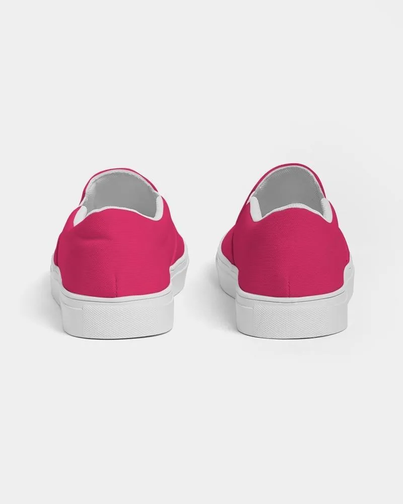 Bright Pink Slip-On Canvas Sneakers | Women's | Bright Pure Pink | C0M100Y50K0