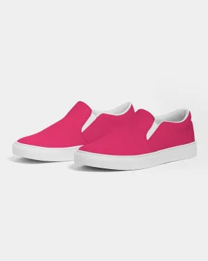Bright Pink Slip-On Canvas Sneakers | Women's | Bright Pure Pink | C0M100Y50K0
