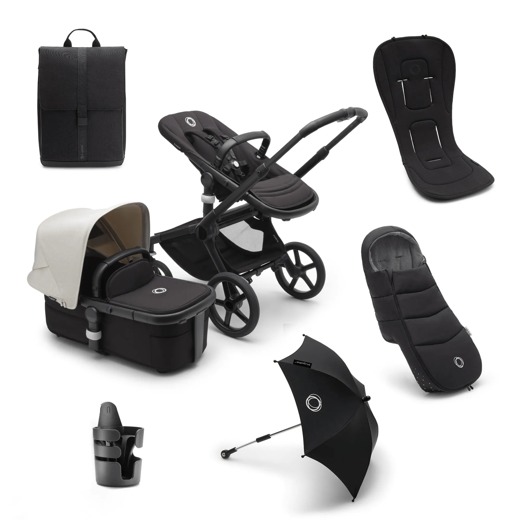 Bugaboo Fox 5 Essential Bundle - Black/Midnight Black/Misty White