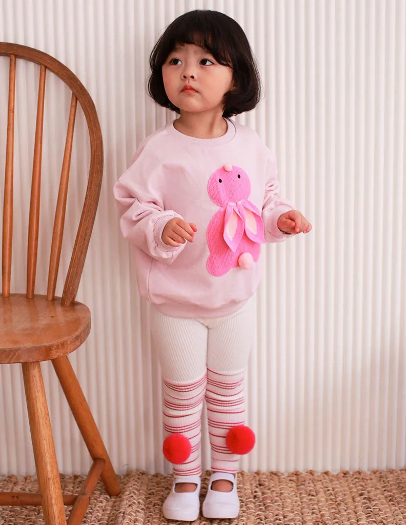 Bunny Pom Pom Jumper and Leggings Set Pink