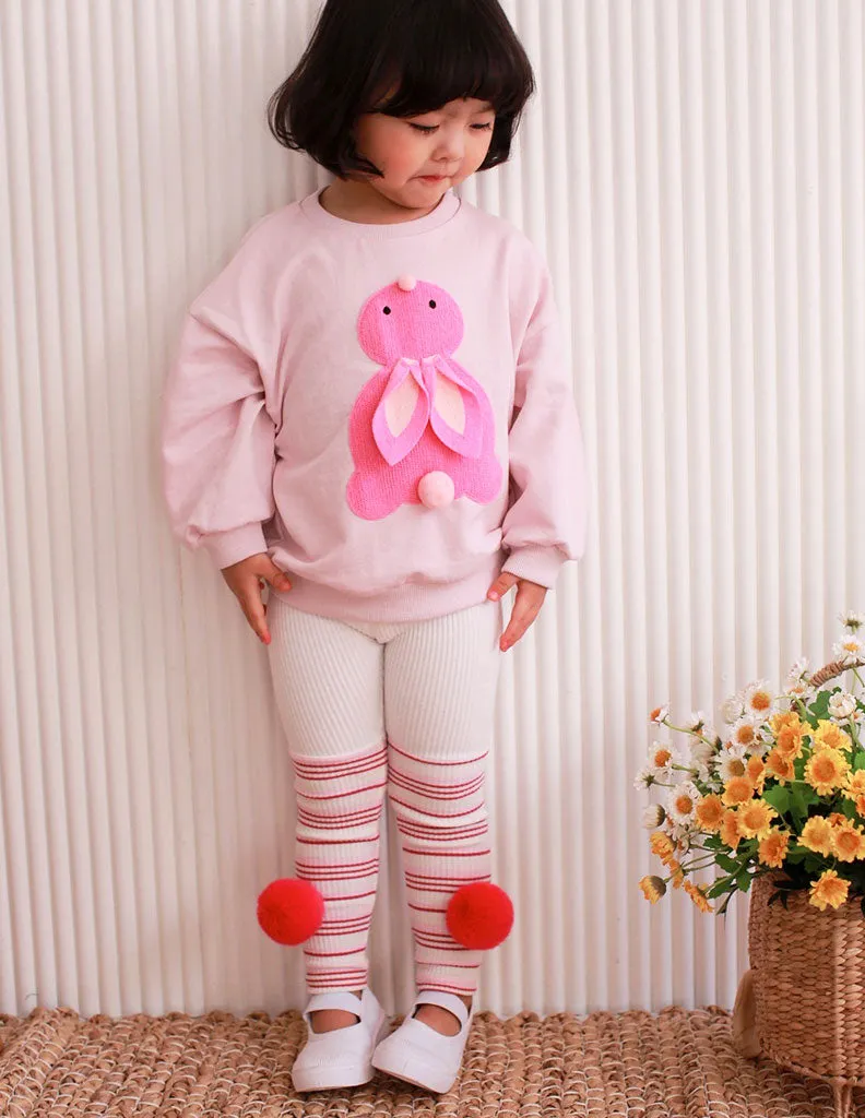 Bunny Pom Pom Jumper and Leggings Set Pink