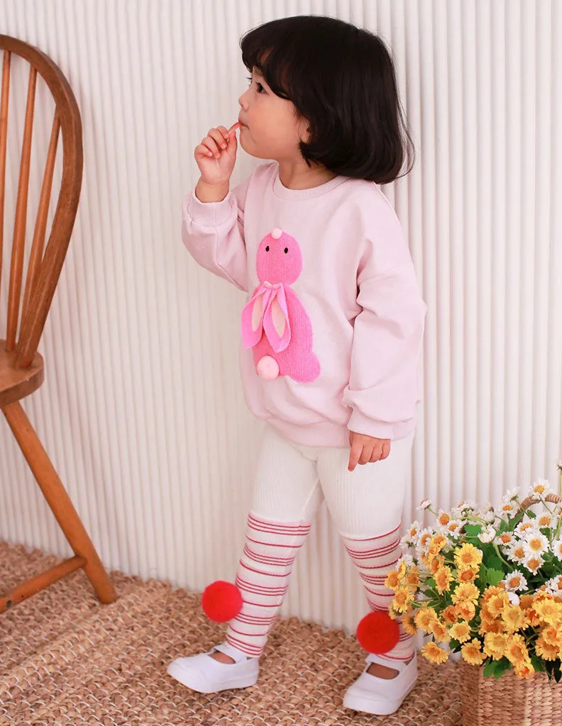 Bunny Pom Pom Jumper and Leggings Set Pink