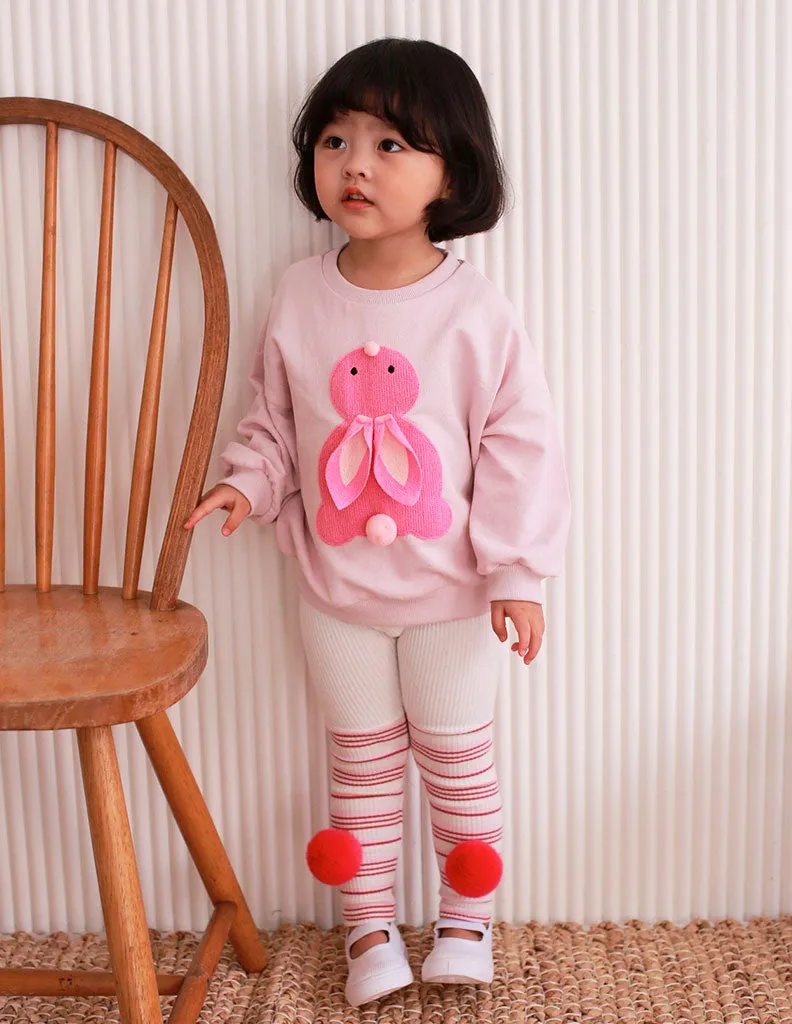 Bunny Pom Pom Jumper and Leggings Set Pink