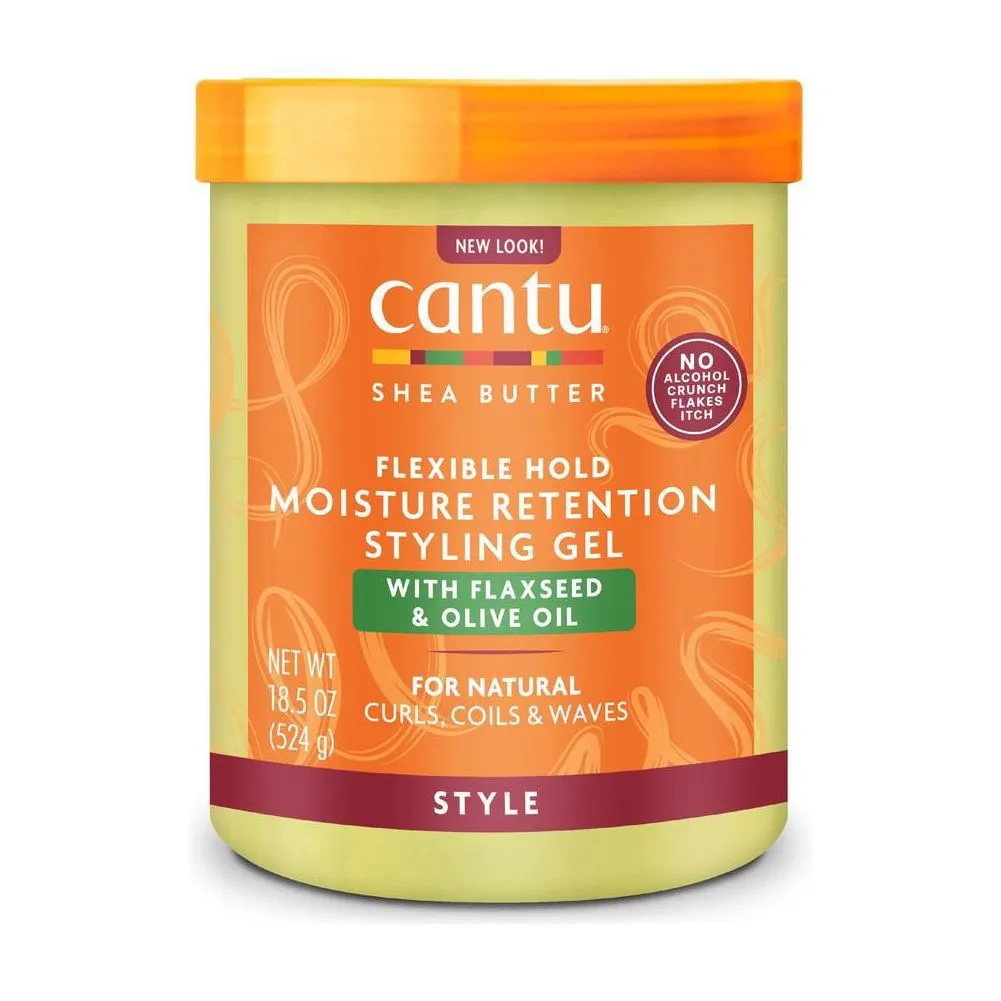 Cantu Shea Butter Flexible Hold Moisture Retention Styling Gel With Flaxseed & Olive 18.5 Oz