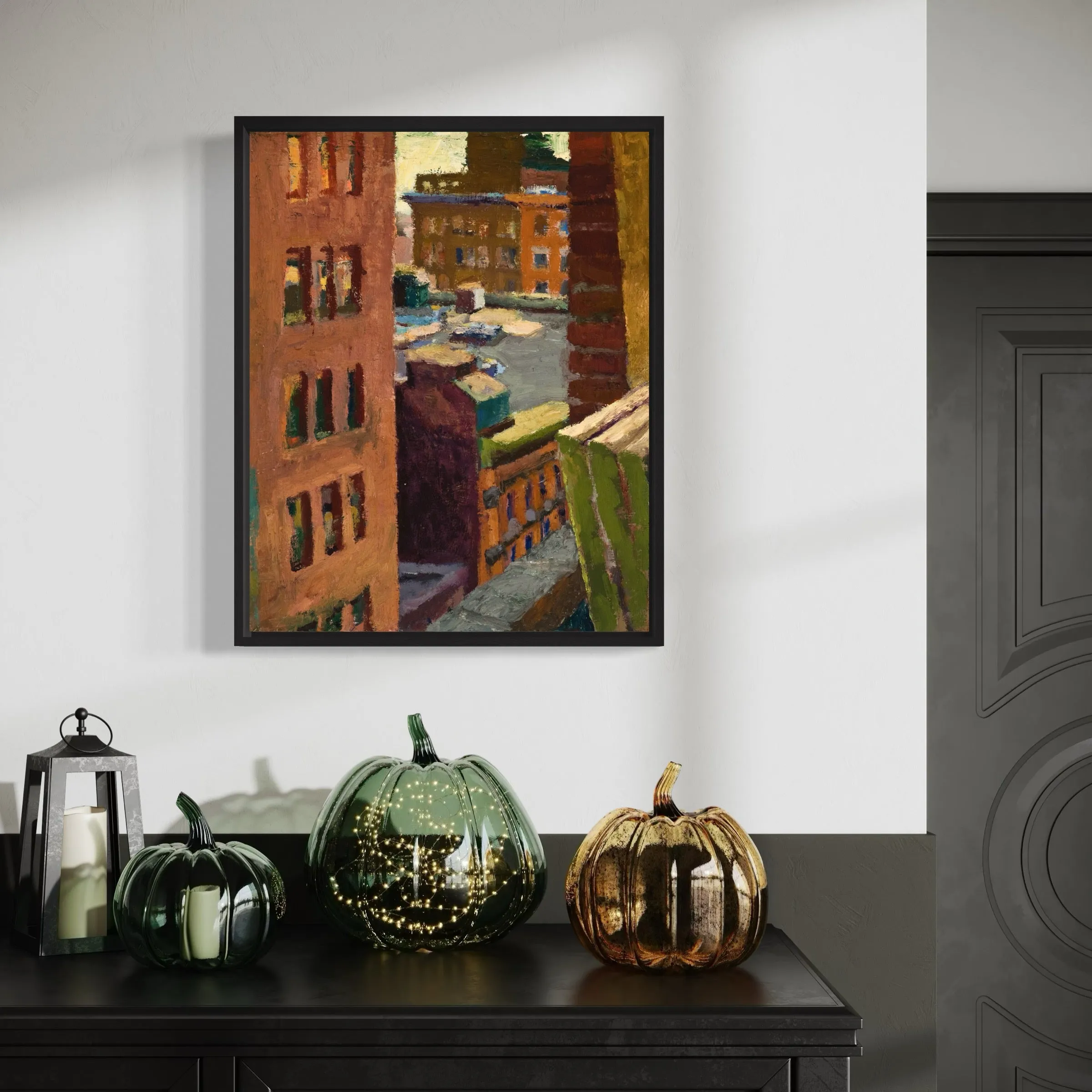 Cityscape with Yellow  Sky