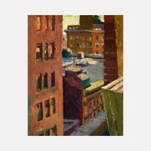 Cityscape with Yellow  Sky