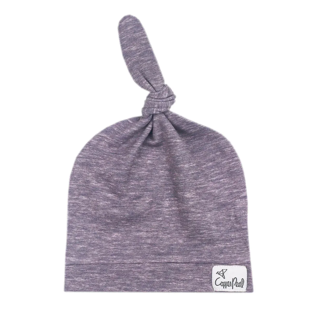 Copper Pearl Violet Top Knot Hat (0-4M)