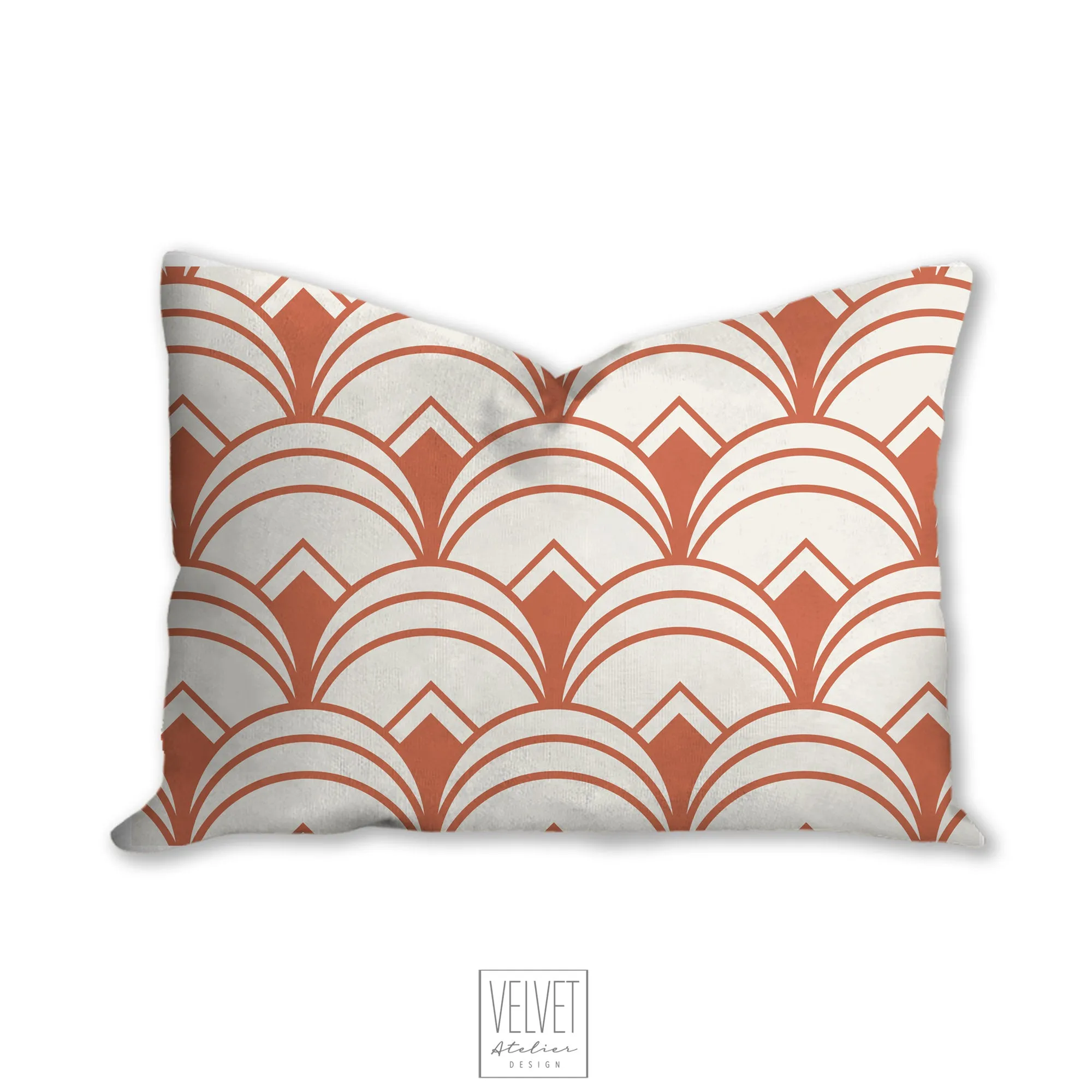 Coral pillow, throw pillow with Art deco geometric, retro linear pattern, modern pillow, Interior decor, pillow cover, home accent pillow
