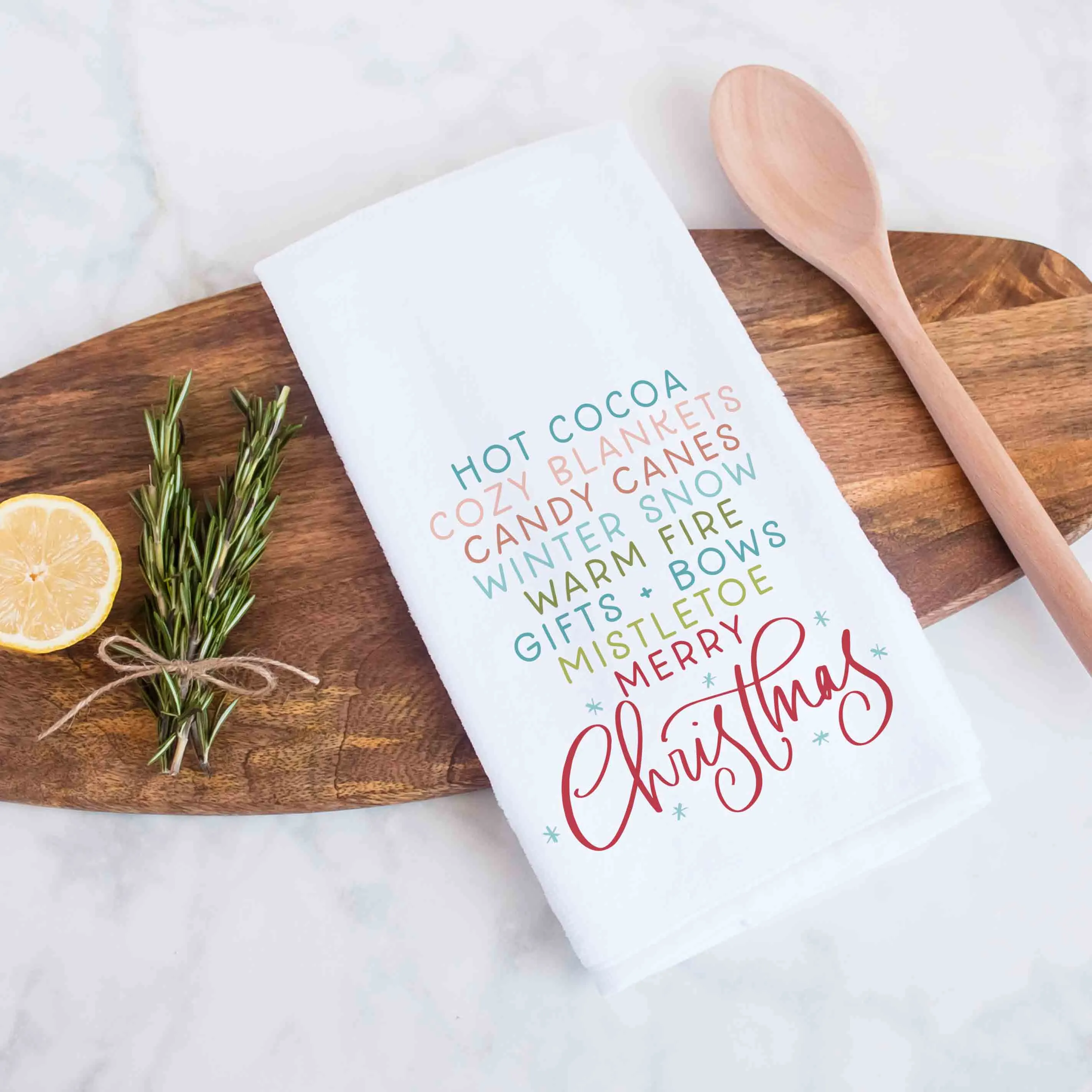 Cozy Christmas List Kitchen Towel