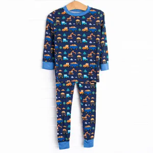 Cozy Construction Bamboo Pajama Set, Blue