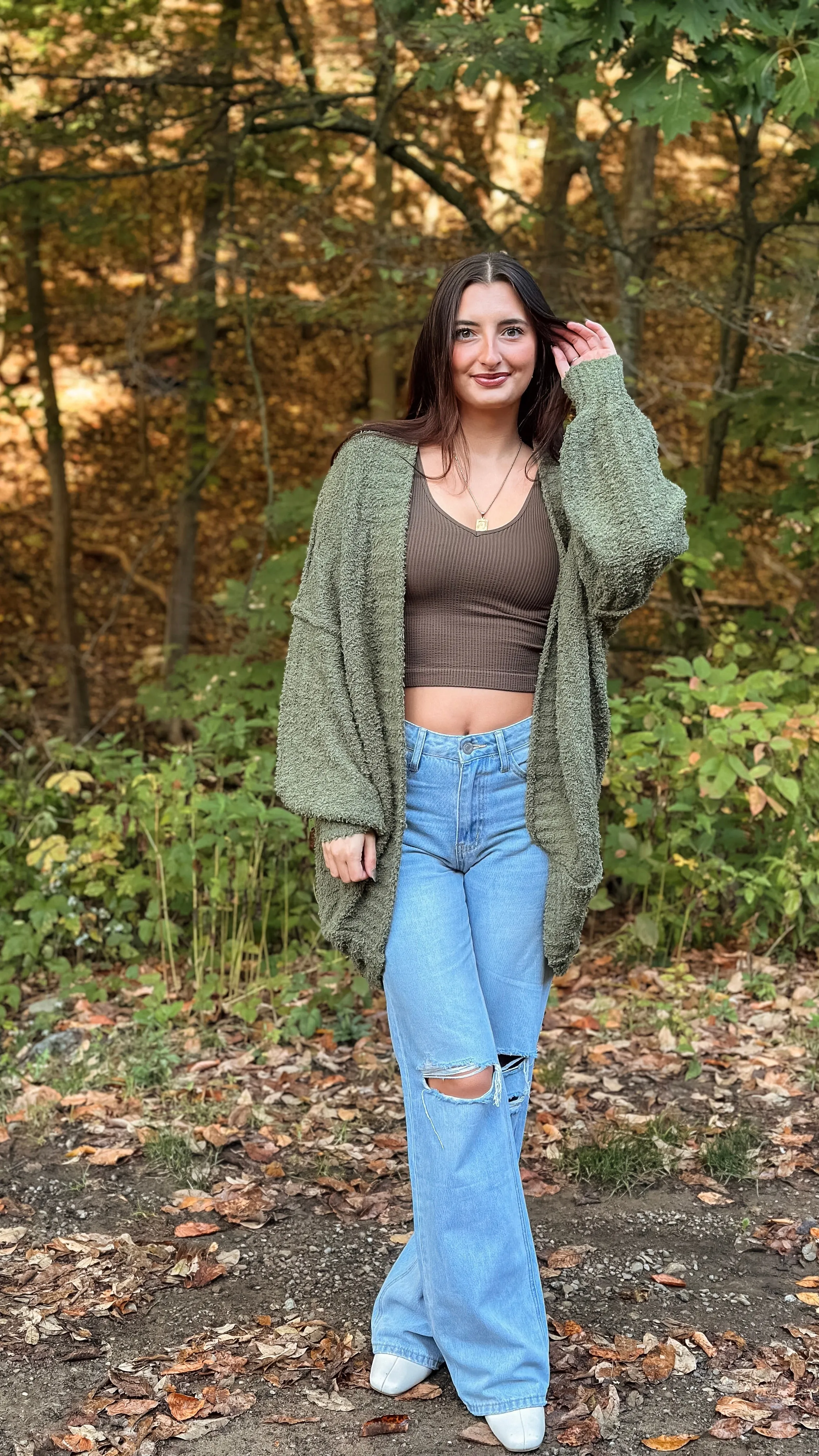 Cozy Up Cardigan - Olive