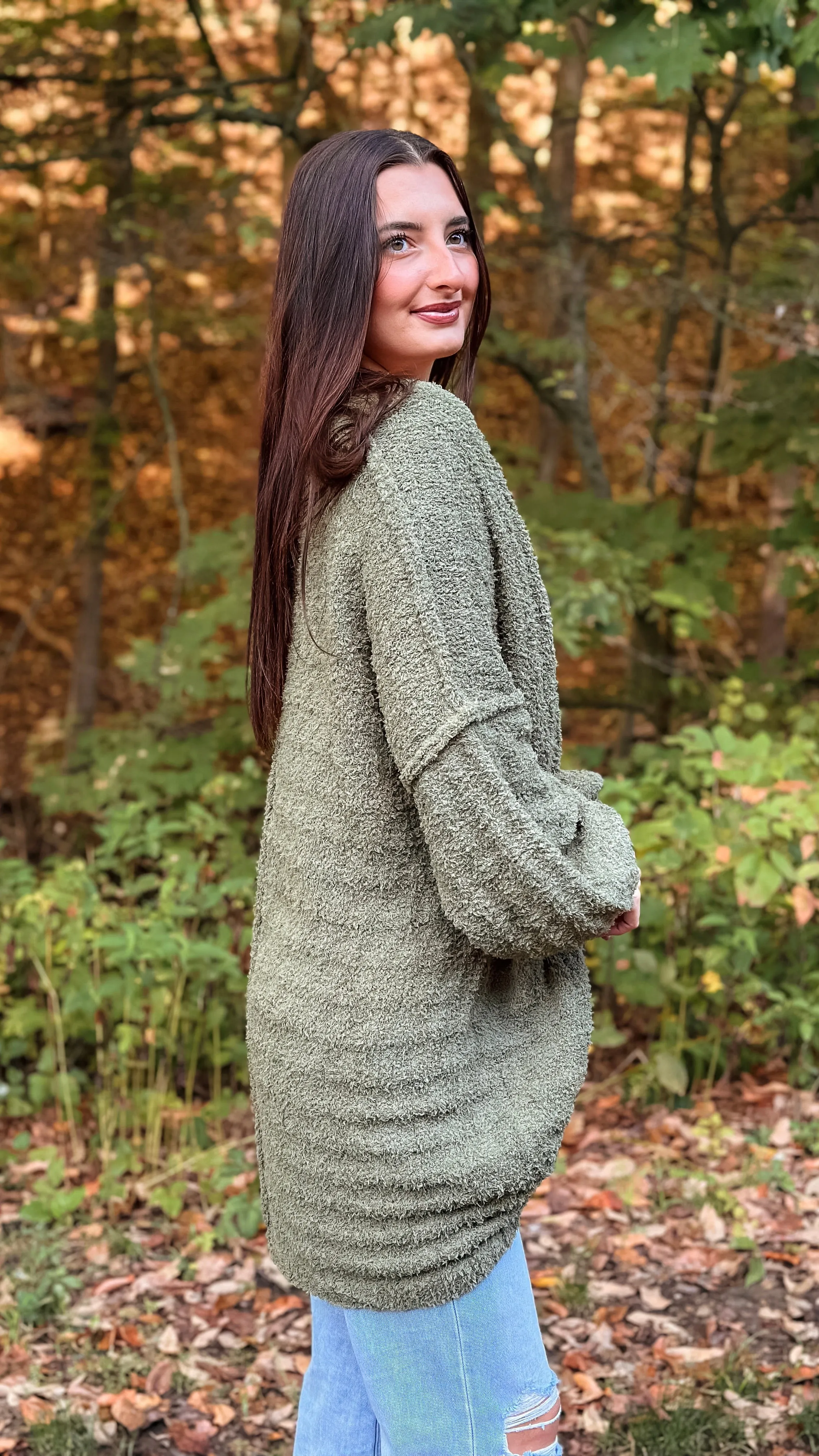 Cozy Up Cardigan - Olive