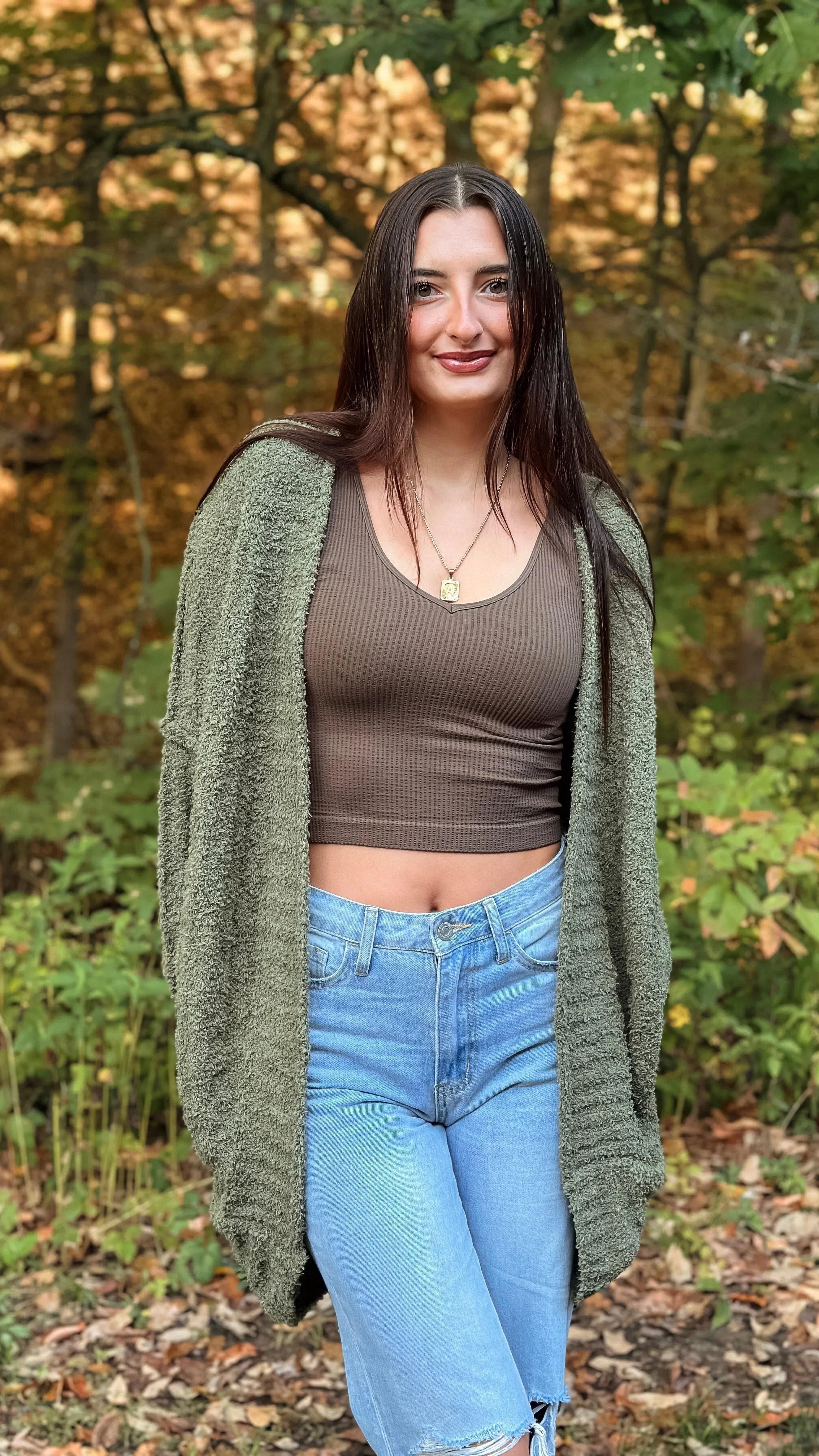 Cozy Up Cardigan - Olive