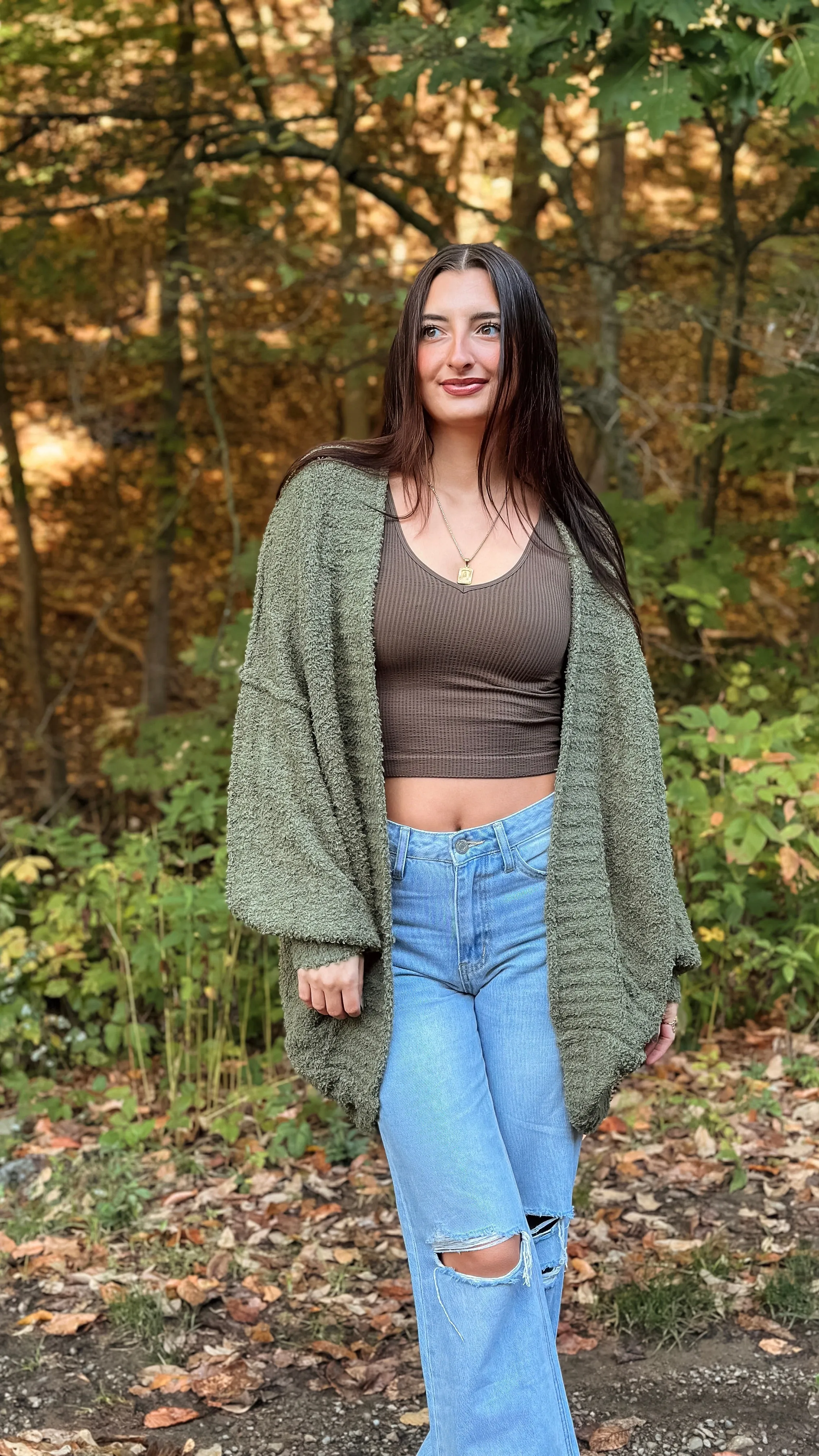 Cozy Up Cardigan - Olive